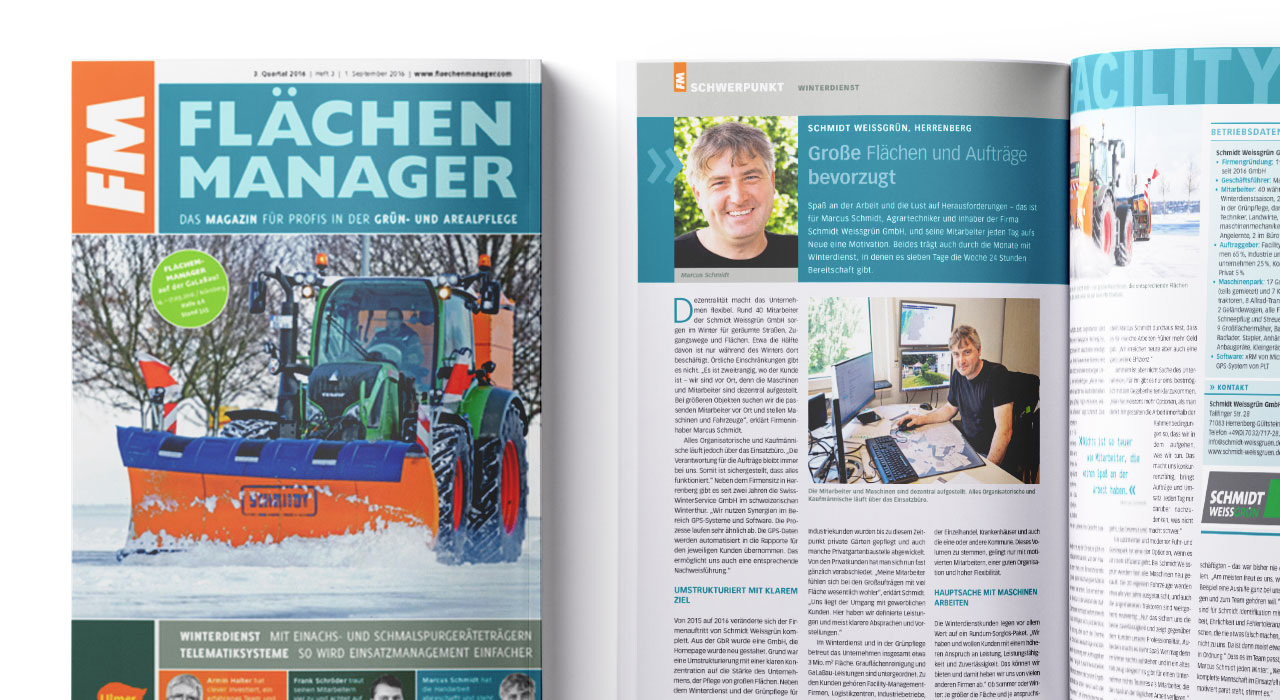SchmidtWeissGrün im Flächenmanager-Magazin